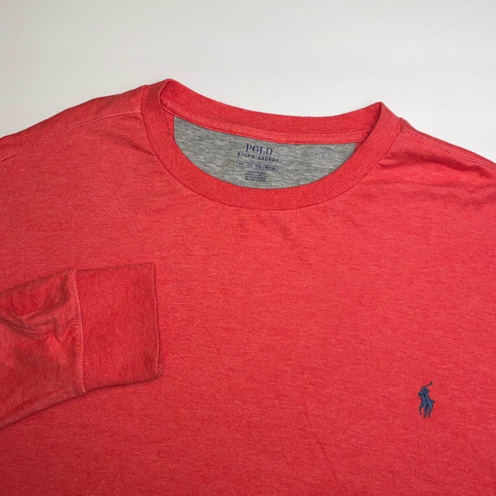 Polo Ralph Lauren Long Sleeve Shirt Mens 2XLT Red Heather Crew Neck Pony Logo